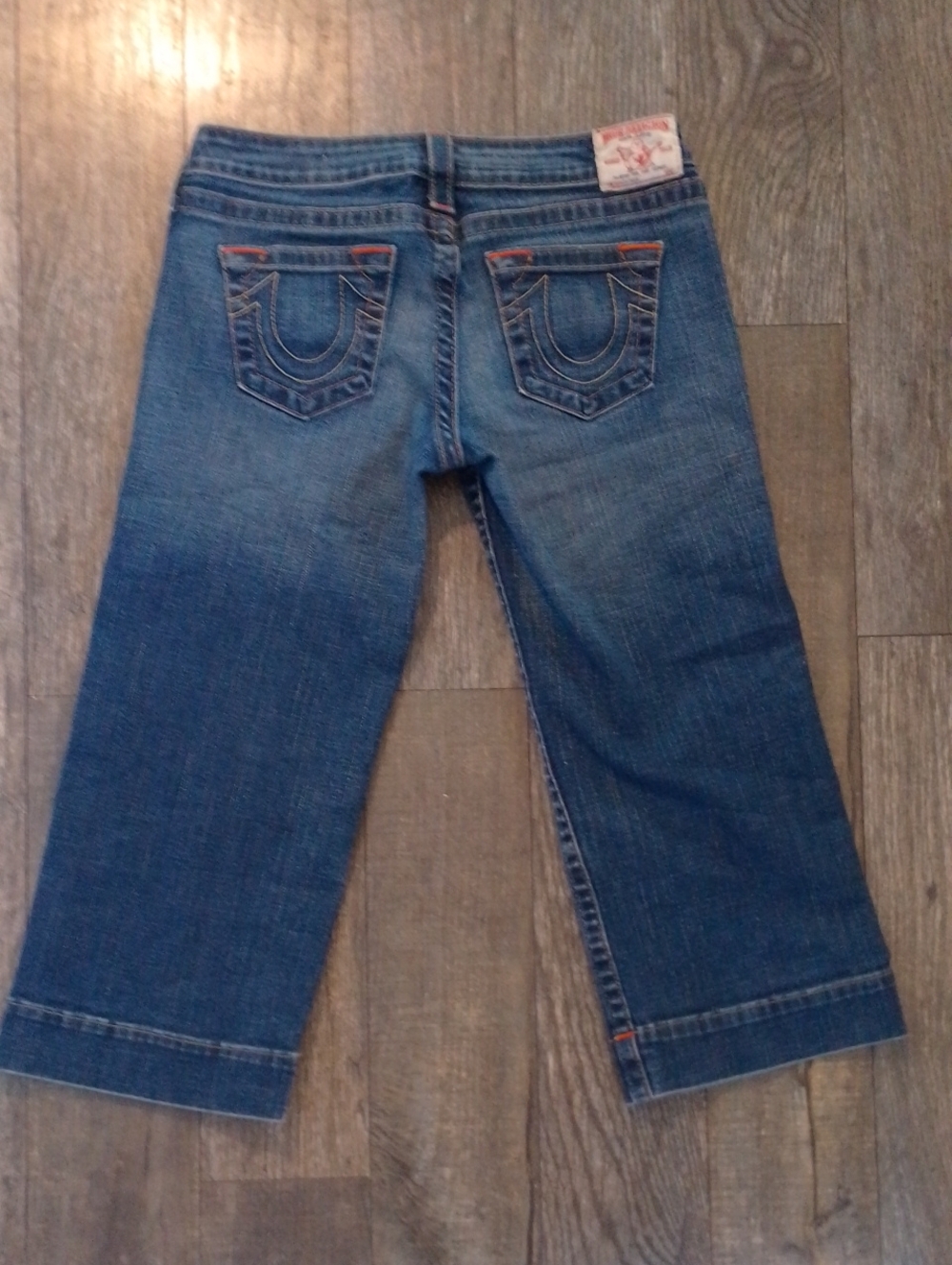 True Religion Womens Dark Blue Cropped Jeans Capris